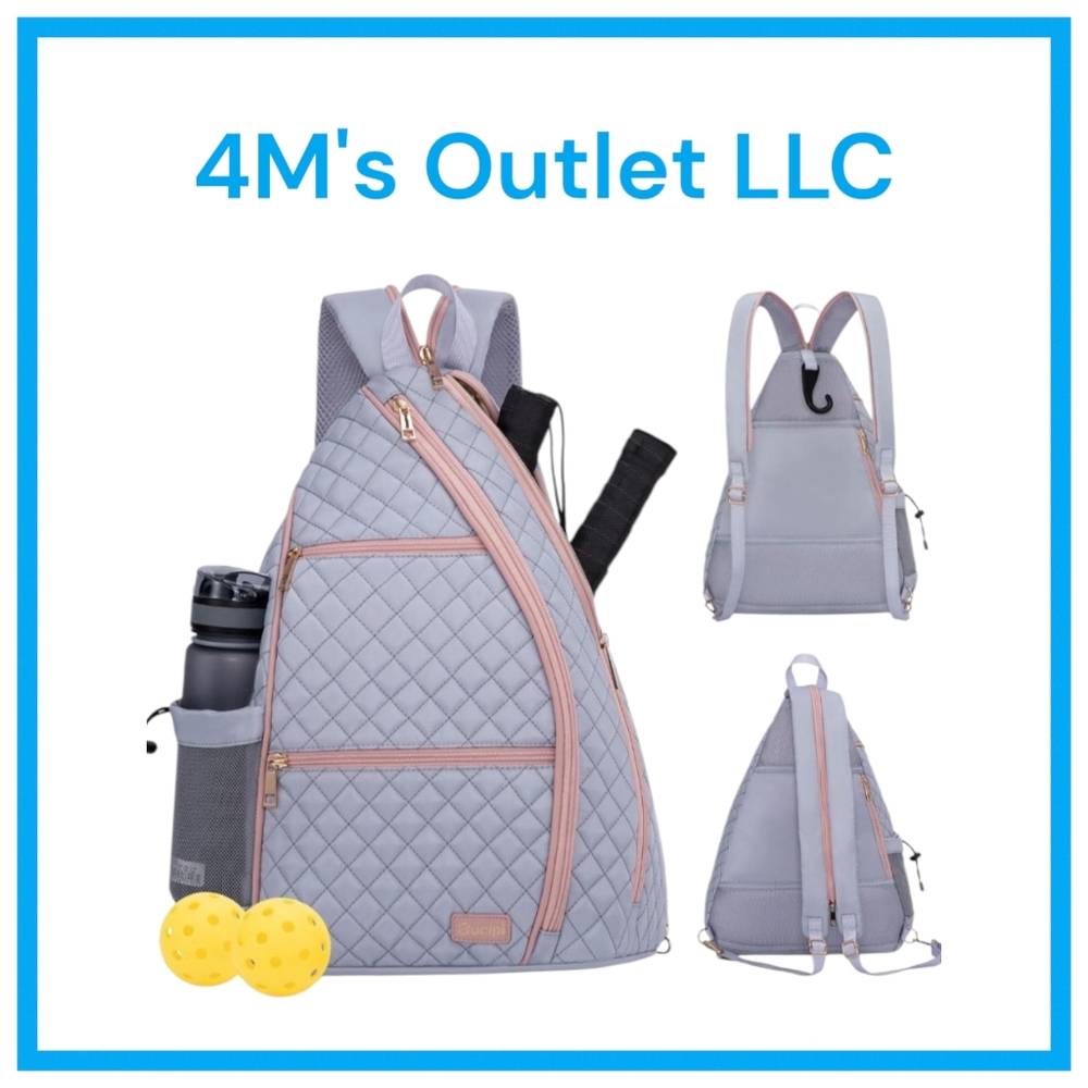 Women's Pickleball Backpack - Quilted Crossbody Sling Bag for Tennis & Picklebal